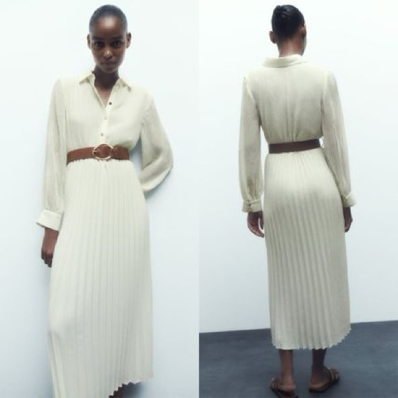 ZARA Pleated Shirtdress - Picture 6 of 12